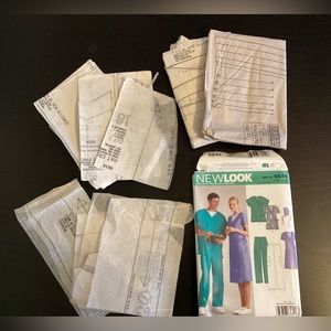 NEWLOOK 6634 Uncut Scrubs Pattern Size A All Sizes Modest Dress Pants 2 Tops hat